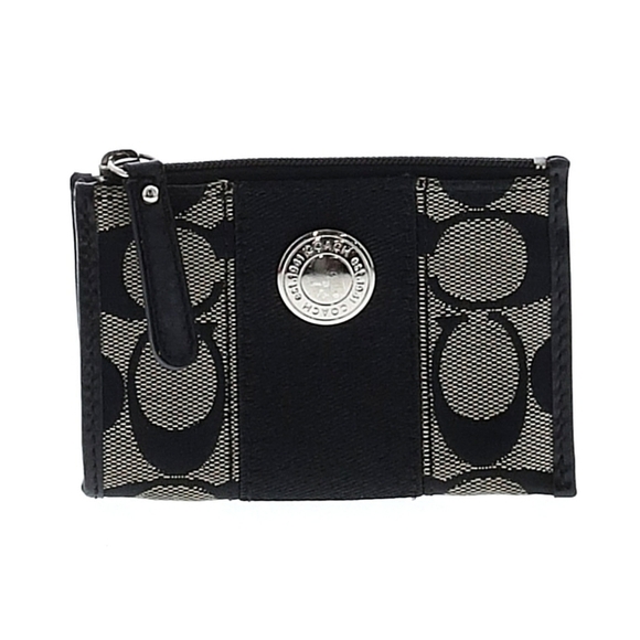 Coach Signature Monogram Jacquard C Logo Coin Purse - 4.5"L x 3.25"H x 1"D - Picture 3 of 6